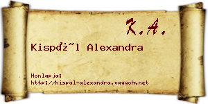 Kispál Alexandra névjegykártya